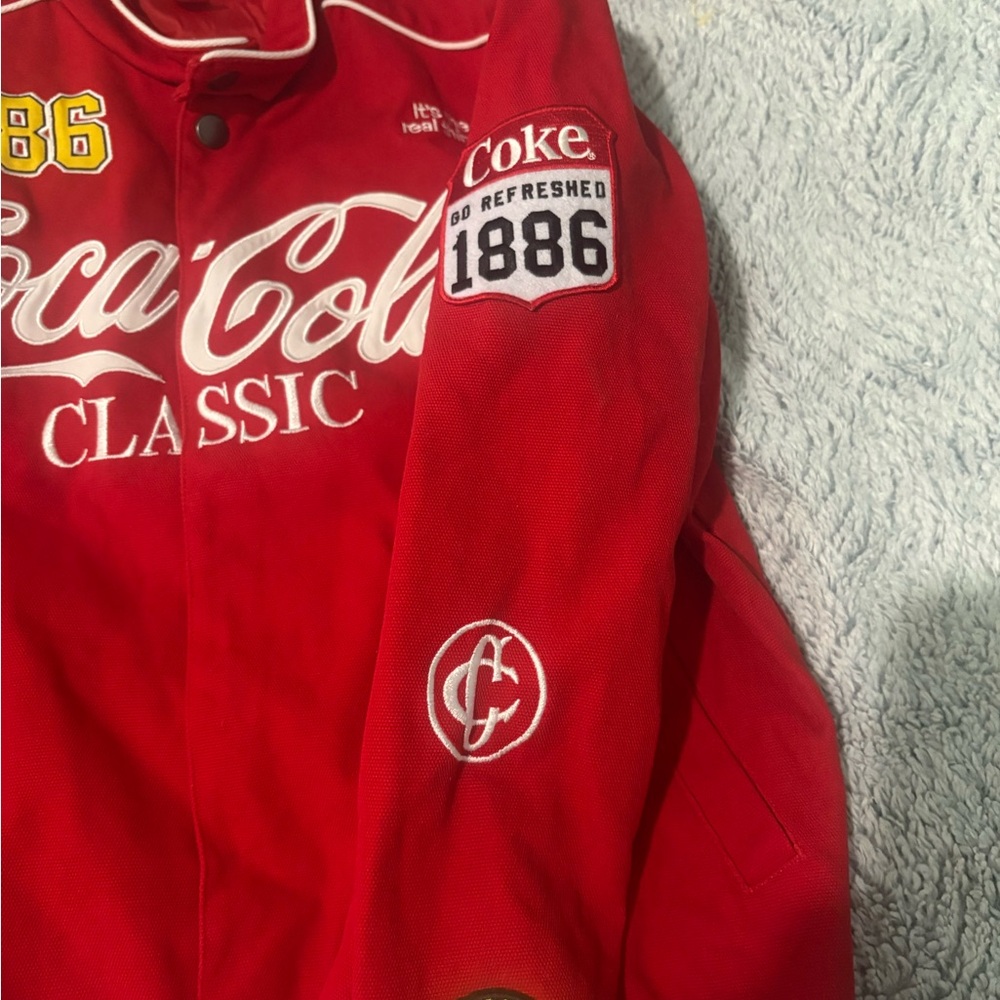Coca Cola Red Classic Patch Bomber Jacket men siz… - image 6